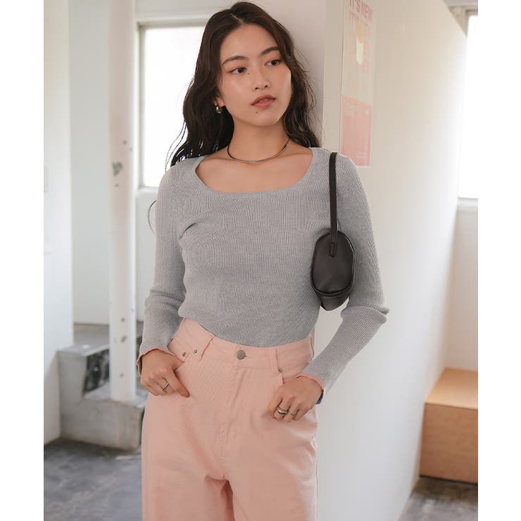 UVケア/抗ピルスクエアリブニット | titivate | 詳細画像2 