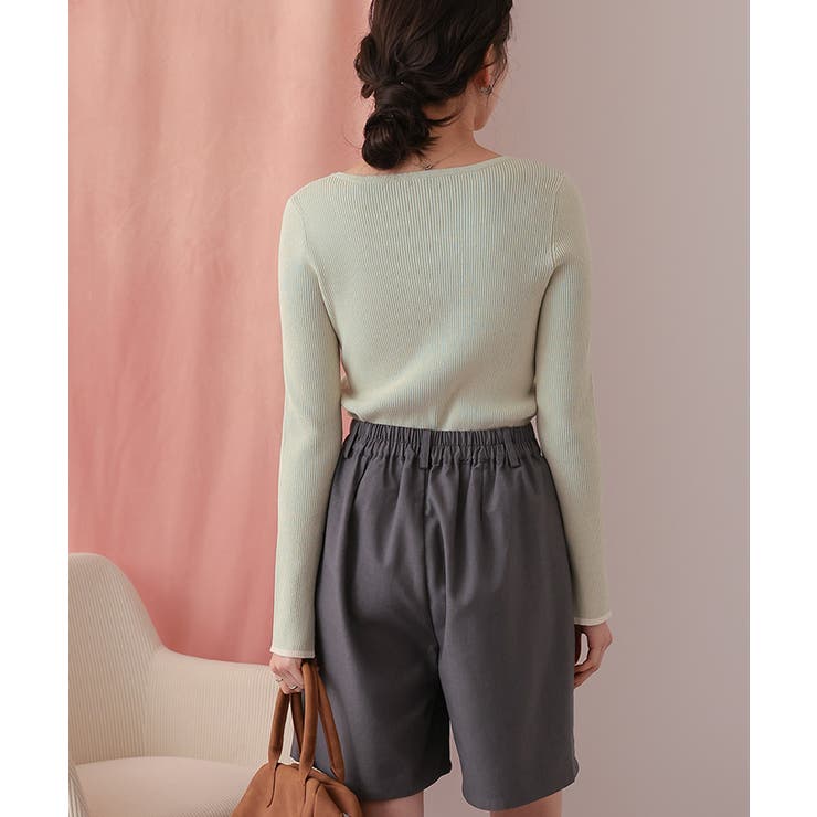 UVケア/抗ピルスクエアリブニット | titivate | 詳細画像9 