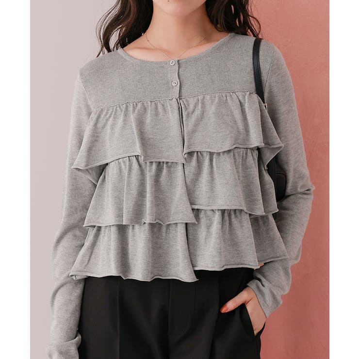 ティアードフリルニットカーディガン/トップス | titivate | 詳細画像15 