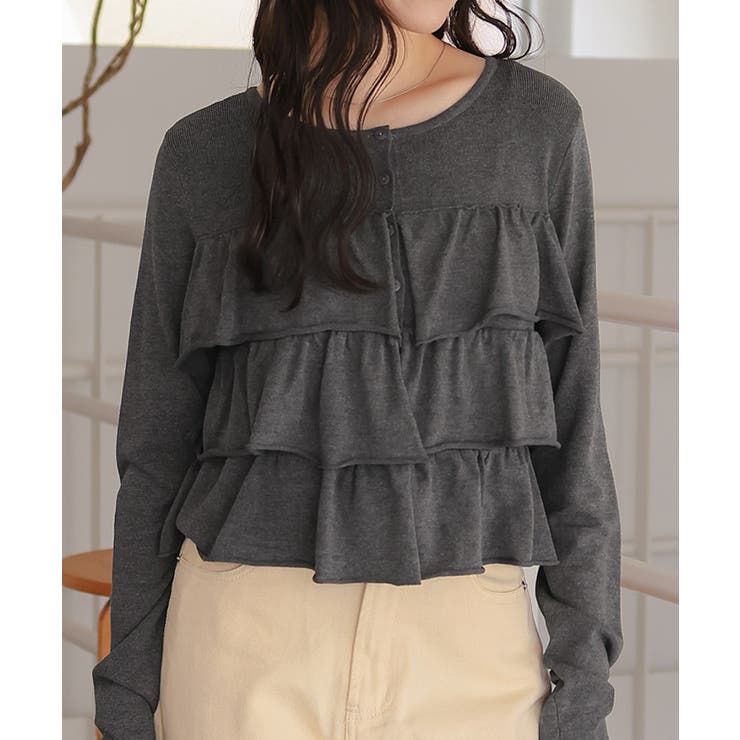 ティアードフリルニットカーディガン/トップス | titivate | 詳細画像17 