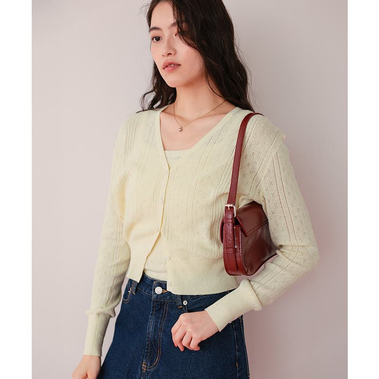 アイレットニットカーディガン/キャミソールトップスセット | titivate | 詳細画像14 