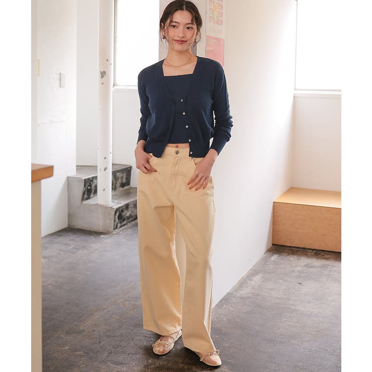 アイレットニットカーディガン/キャミソールトップスセット | titivate | 詳細画像16 