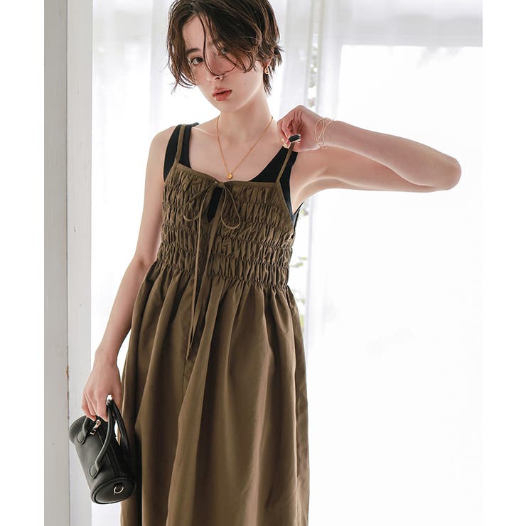 前後2wayバストシャーリングキャミソールワンピース | titivate | 詳細画像29 