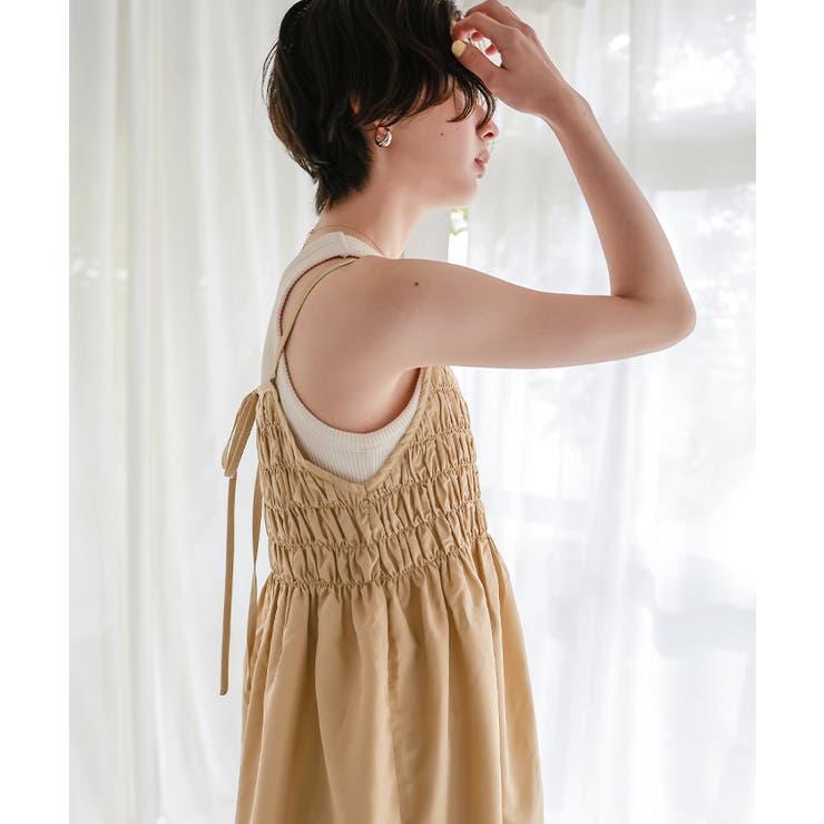 前後2wayバストシャーリングキャミソールワンピース | titivate | 詳細画像5 