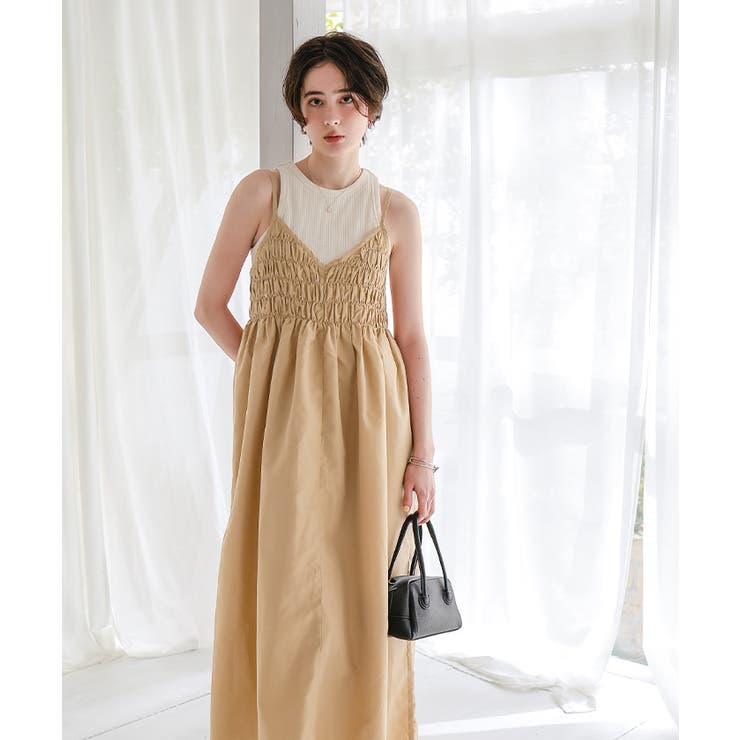 前後2wayバストシャーリングキャミソールワンピース | titivate | 詳細画像6 