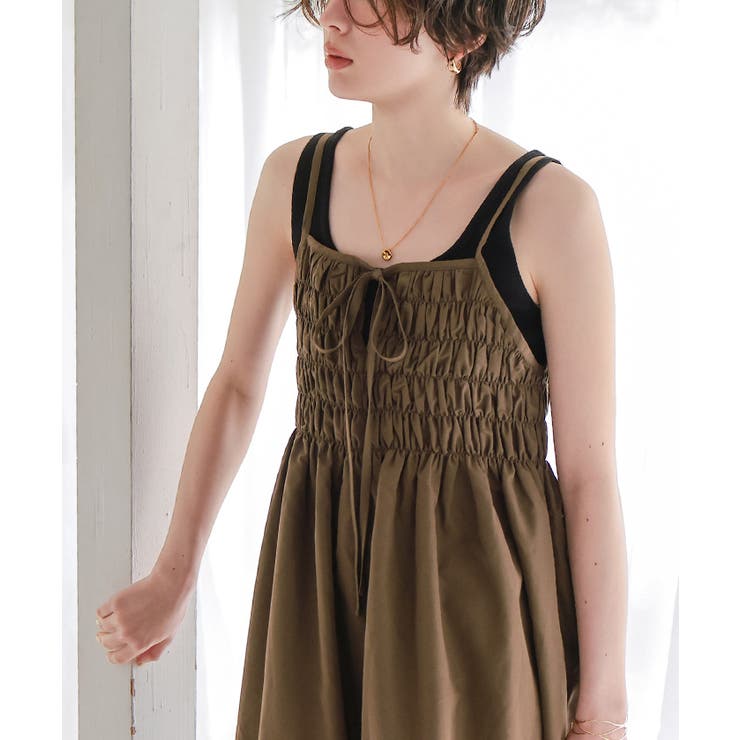 前後2wayバストシャーリングキャミソールワンピース | titivate | 詳細画像8 