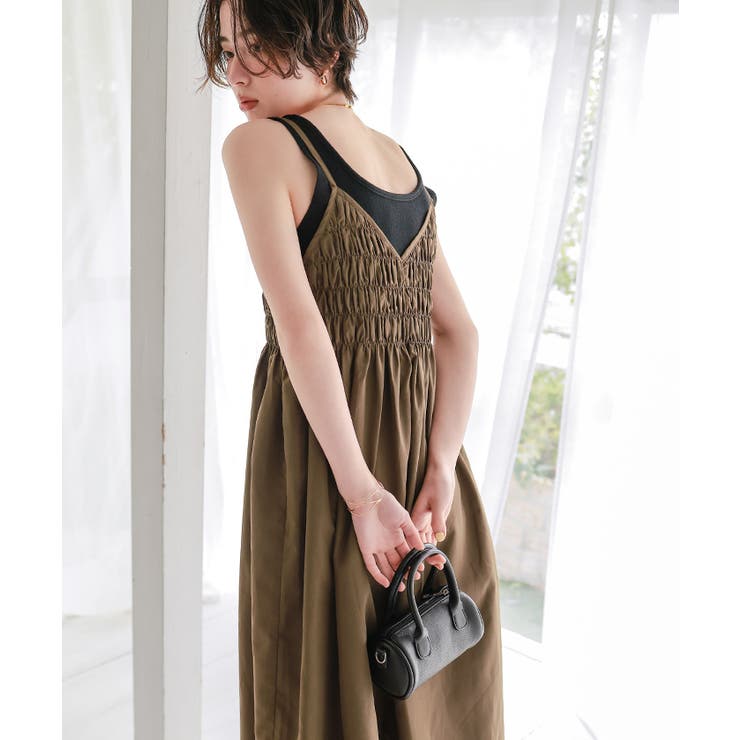 前後2wayバストシャーリングキャミソールワンピース | titivate | 詳細画像9 