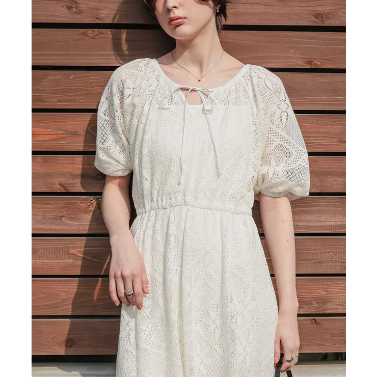 前後2wayパフスリーブレースワンピース | titivate | 詳細画像6 