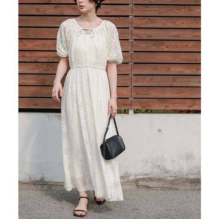 前後2wayパフスリーブレースワンピース | titivate | 詳細画像8 