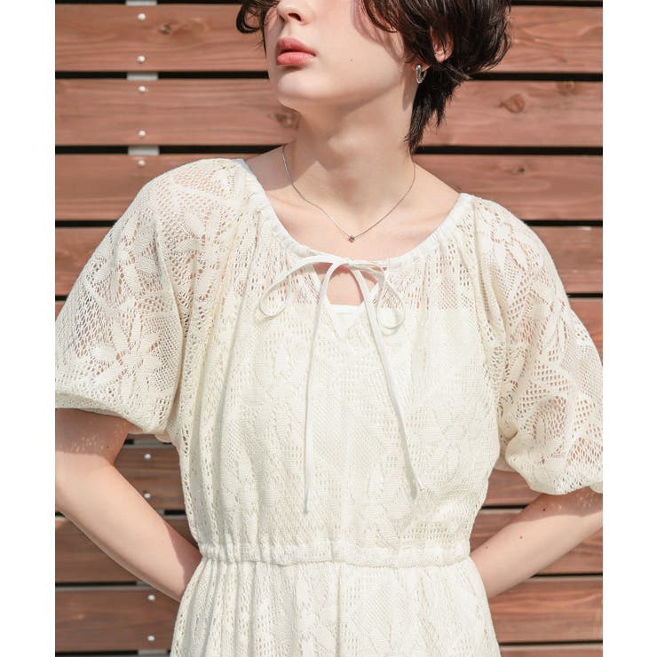 前後2wayパフスリーブレースワンピース | titivate | 詳細画像11 