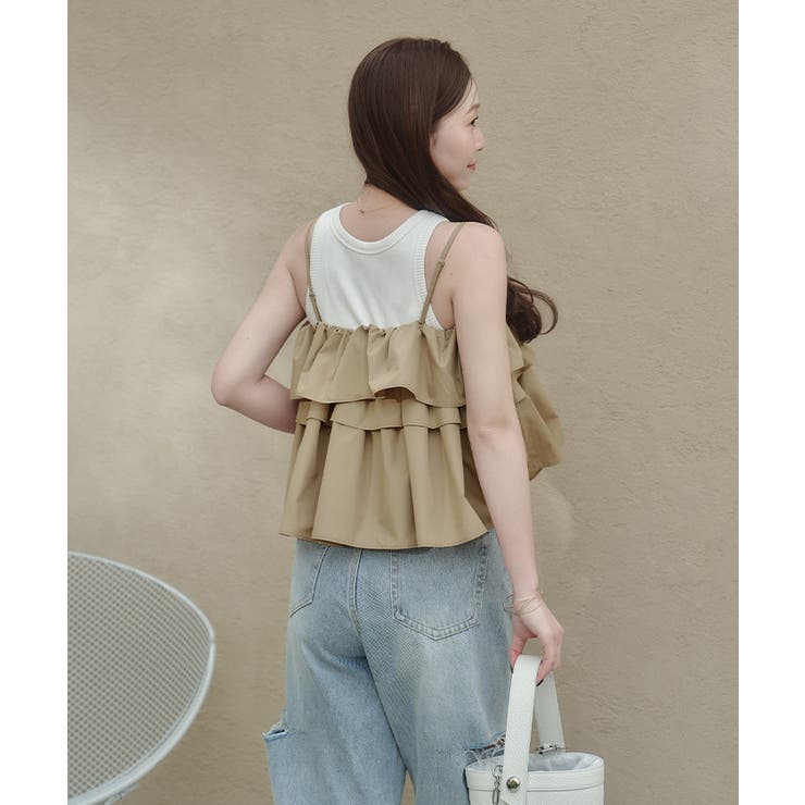 フリルキャミソールトップス/リブカットソーワンピースセット | titivate | 詳細画像21 