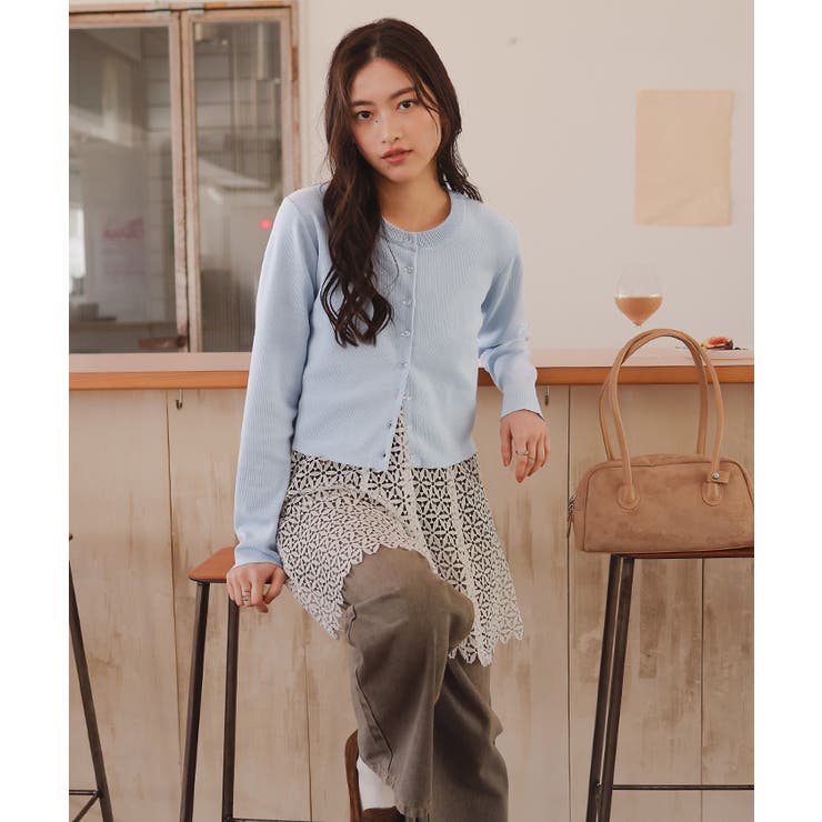 クリア釦UVケアニットカーディガン | titivate | 詳細画像3 
