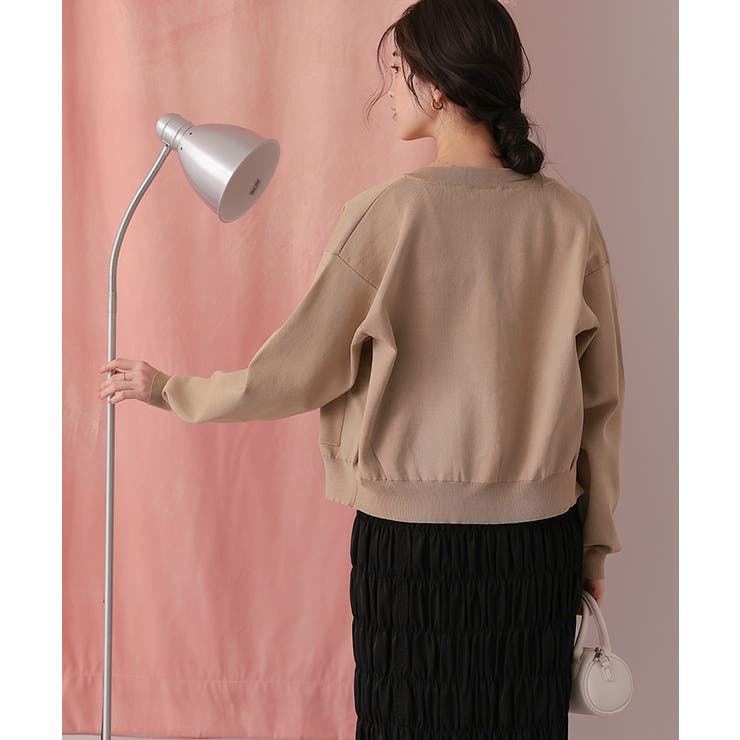 デザイン釦ポケットニットカーディガン | titivate | 詳細画像10 