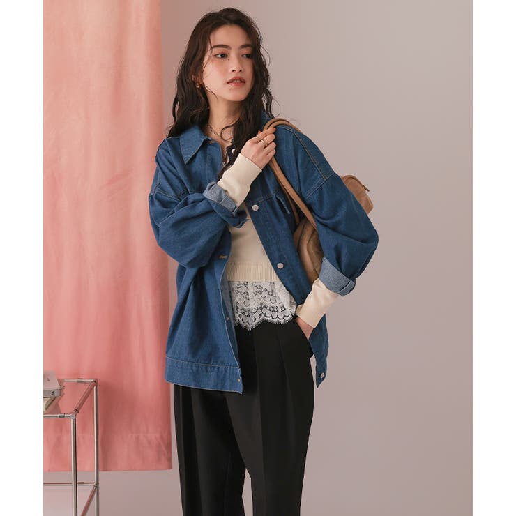 襟付ルーズデニムジャケット | titivate | 詳細画像29 