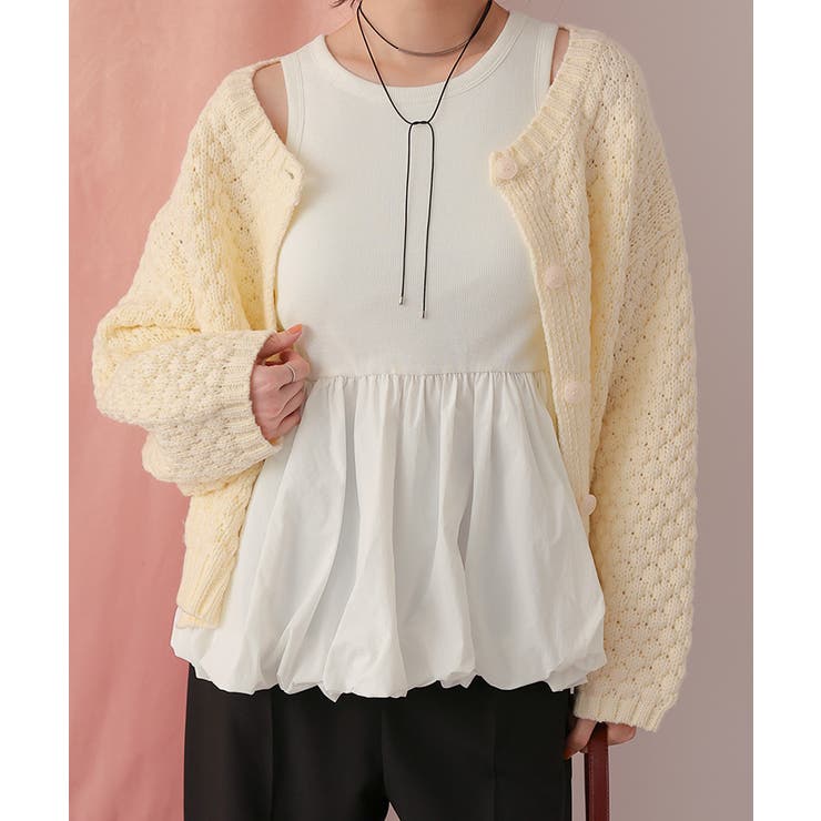 カップ付きバルーンペプラムトップス | titivate | 詳細画像9 