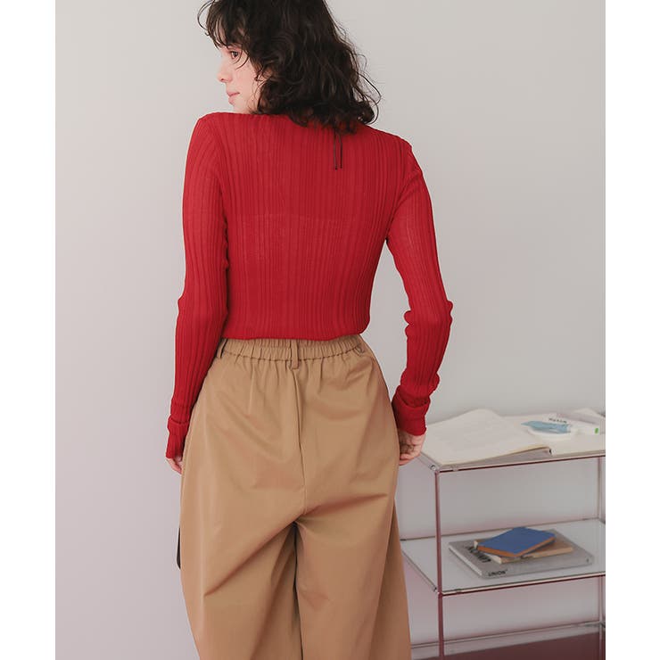 クルーネックランダムリブシアーニット | titivate | 詳細画像31 