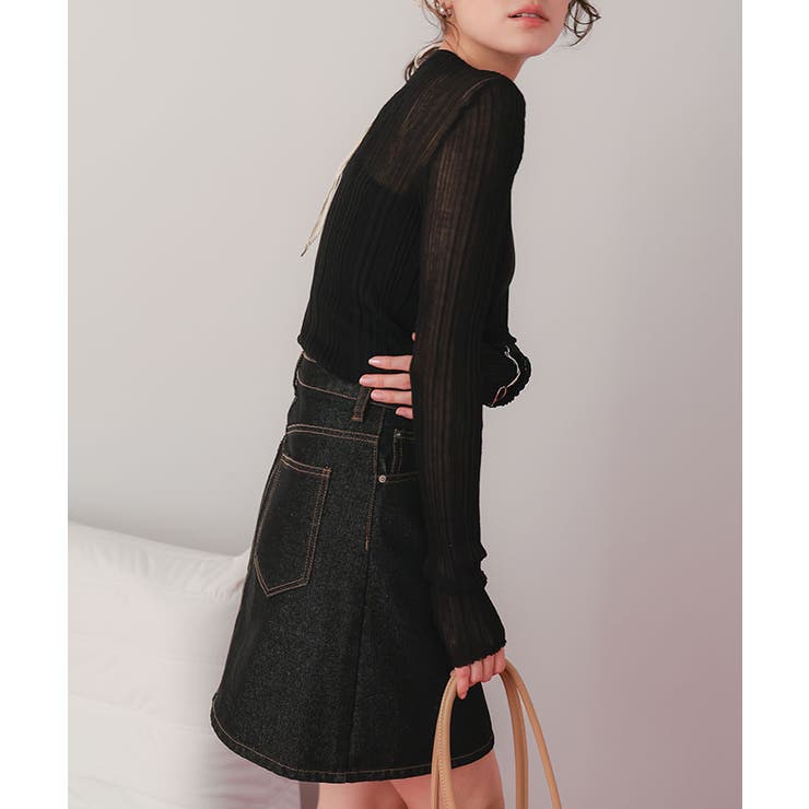 クルーネックランダムリブシアーニット | titivate | 詳細画像33 