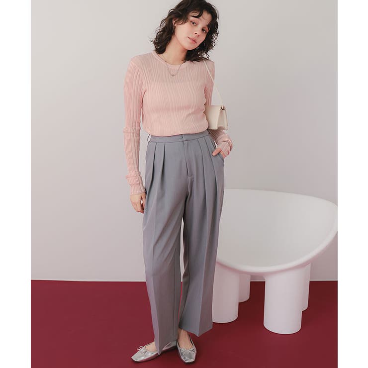 クルーネックランダムリブシアーニット | titivate | 詳細画像11 