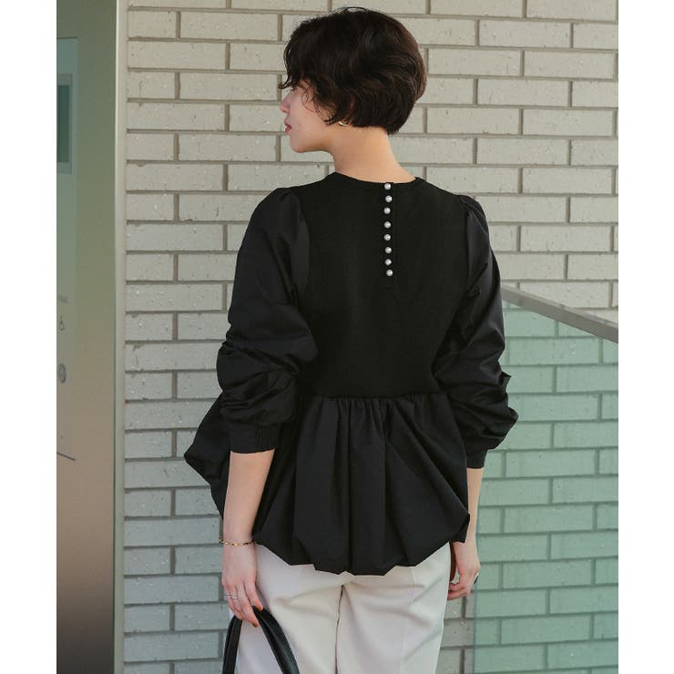 バックパール釦ドッキングペプラムトップス【セレモニー】 | titivate | 詳細画像4 