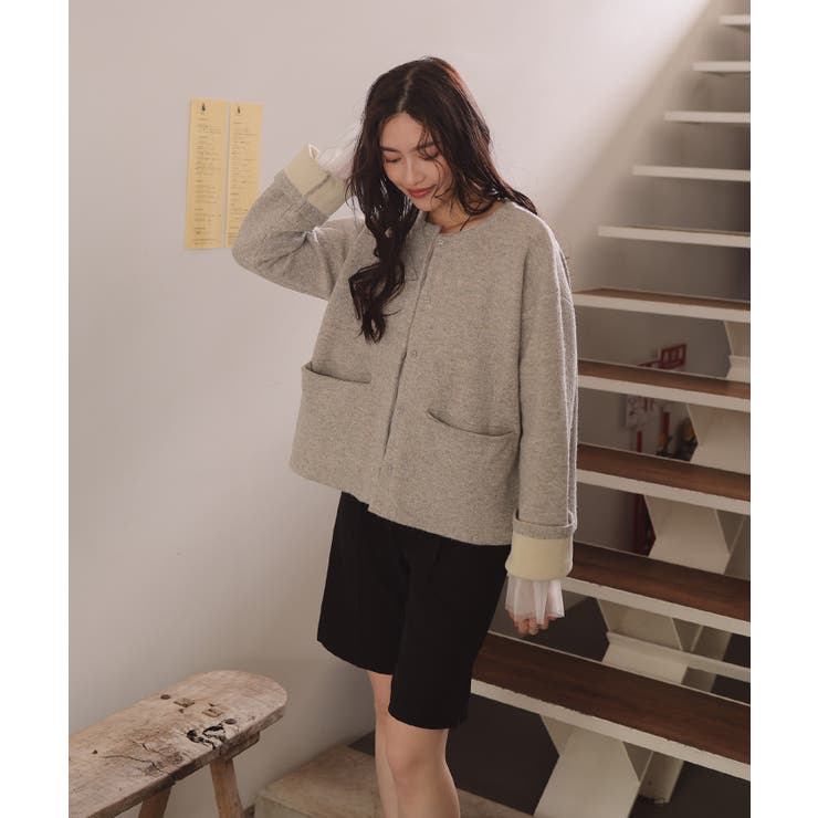 配色デザインニットコート/カーディガン | titivate | 詳細画像24 