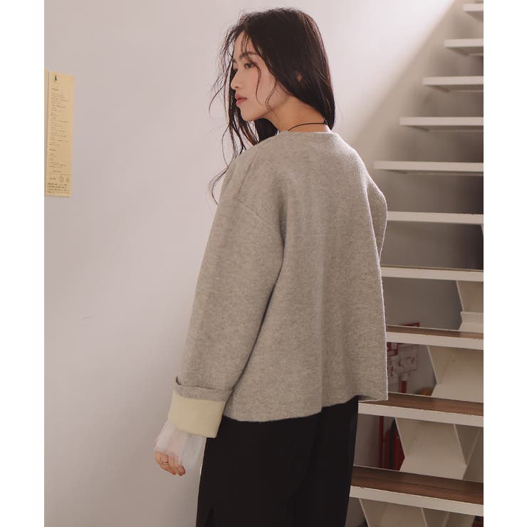 配色デザインニットコート/カーディガン | titivate | 詳細画像25 