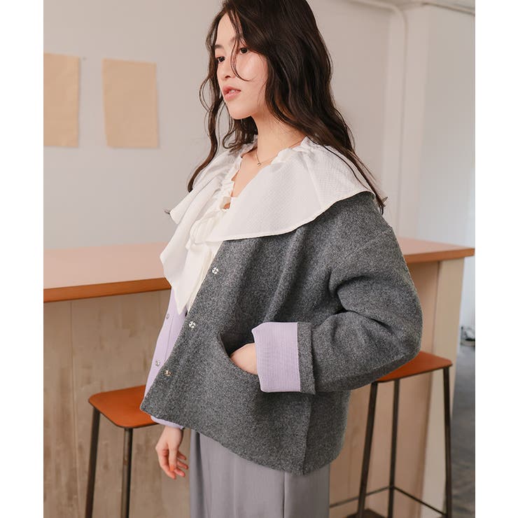 配色デザインニットコート/カーディガン | titivate | 詳細画像32 