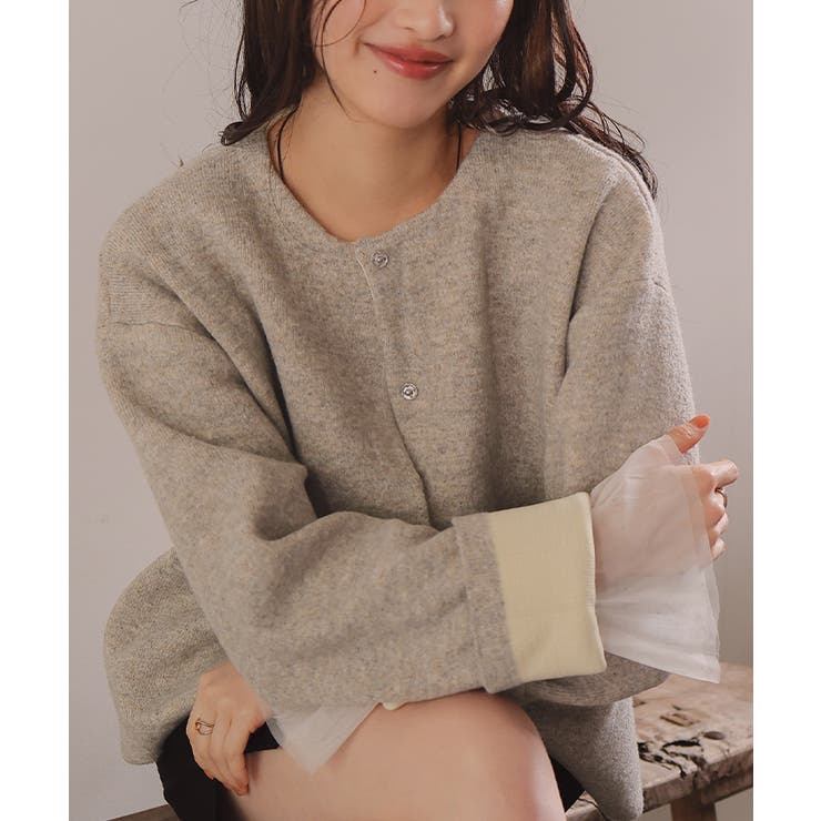 配色デザインニットコート/カーディガン | titivate | 詳細画像3 