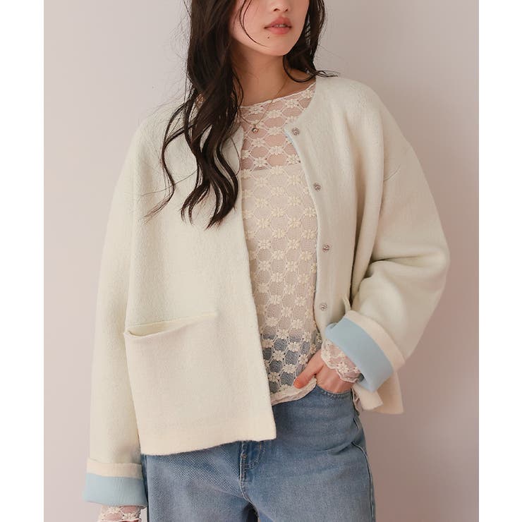 配色デザインニットコート/カーディガン | titivate | 詳細画像9 