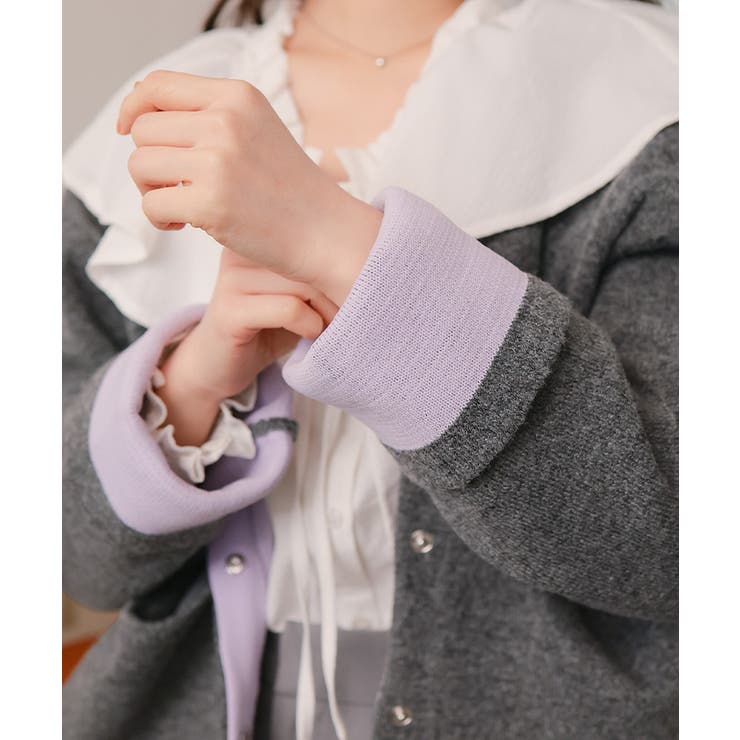 配色デザインニットコート/カーディガン | titivate | 詳細画像17 