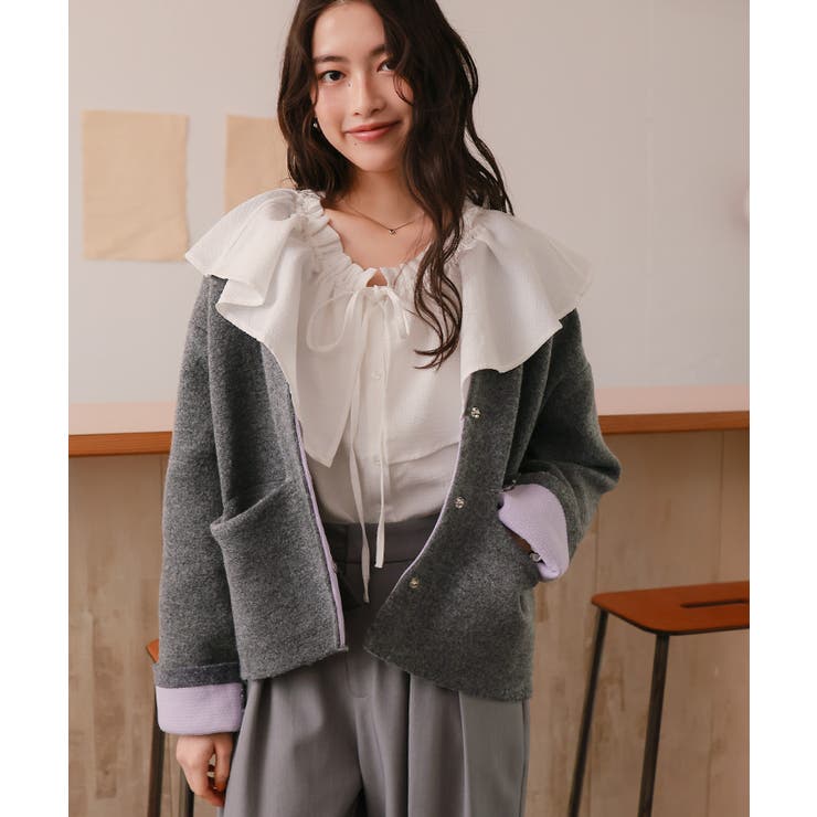 配色デザインニットコート/カーディガン | titivate | 詳細画像18 