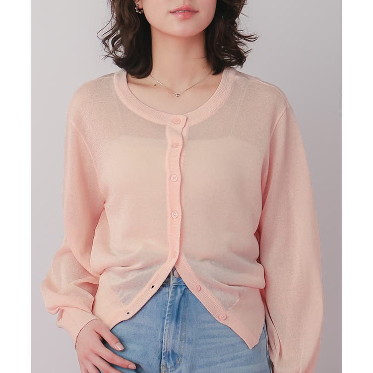 前後2wayボリュームスリーブシアーニットカーディガン | titivate | 詳細画像13 