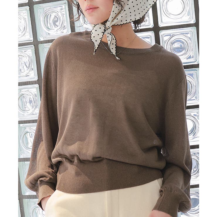 前後2wayボリュームスリーブシアーニットカーディガン | titivate | 詳細画像14 