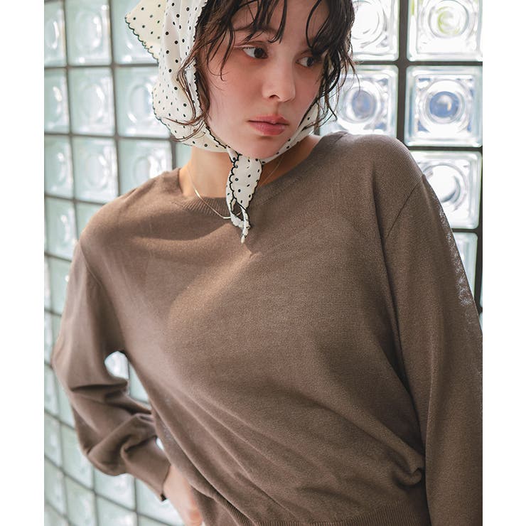 前後2wayボリュームスリーブシアーニットカーディガン | titivate | 詳細画像4 