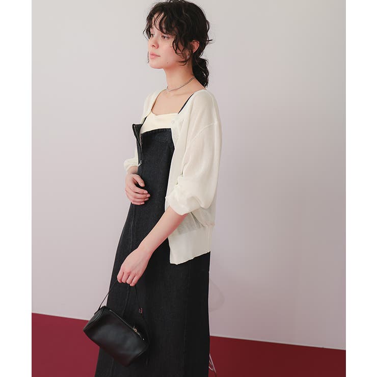 前後2wayボリュームスリーブシアーニットカーディガン | titivate | 詳細画像7 