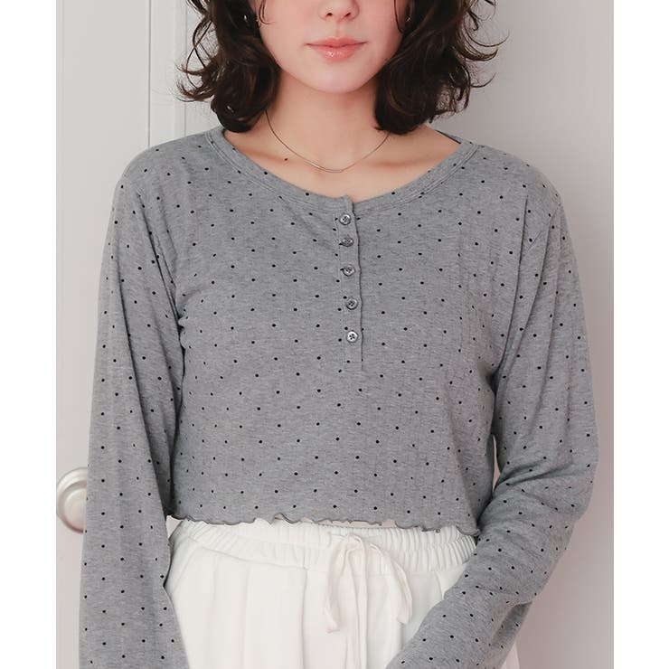 コンパクトヘンリーネックロングスリーブトップス | titivate | 詳細画像22 