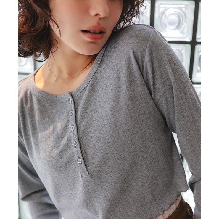 コンパクトヘンリーネックロングスリーブトップス | titivate | 詳細画像6 