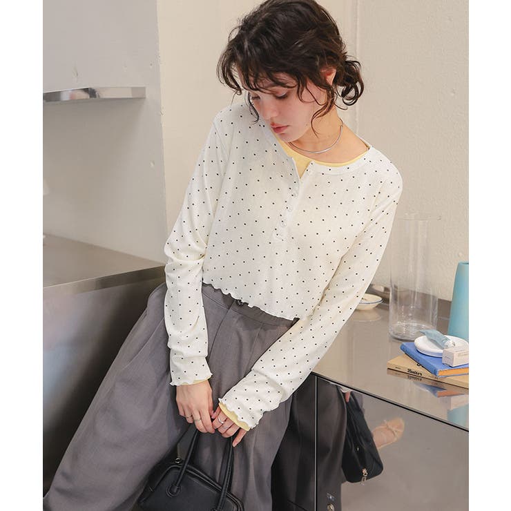 コンパクトヘンリーネックロングスリーブトップス | titivate | 詳細画像10 