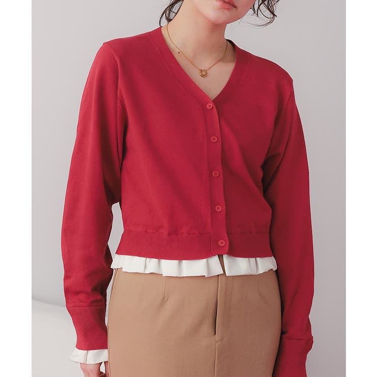 フリルシャツドッキングニットカーディガン | titivate | 詳細画像16 