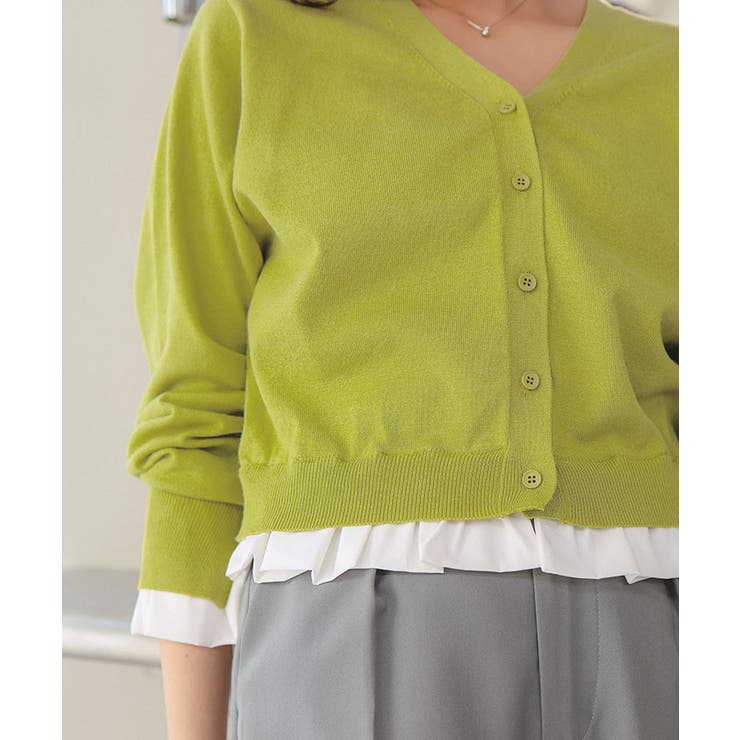 フリルシャツドッキングニットカーディガン | titivate | 詳細画像5 