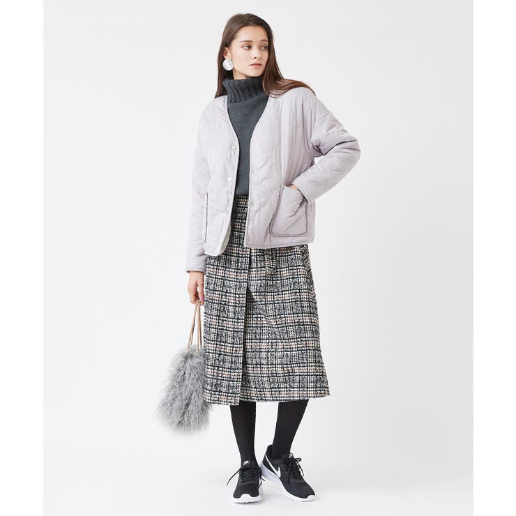 新品  リバーシブルキルティングテディジャケット160 Vネックリバーシブルボアブルゾン トレンドのキルティングジャケット