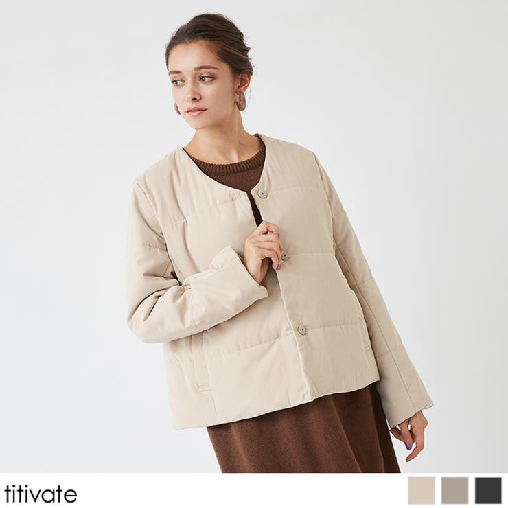 【美品】BEIGE. ベイジ 日本製　長袖　Vネック 上質 ノーカラージャケット CINDY ／ ノーカラーロングジャケット