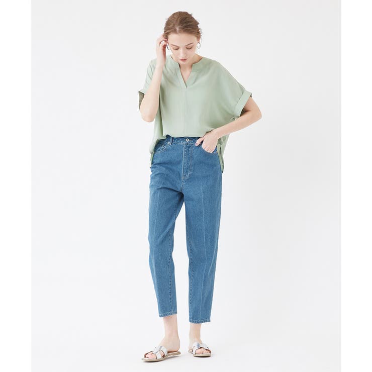 センタープレスデニムパンツ センタープレスで美脚効果が期待できる ボトムス 品番 Tv Titivate ティティベート のレディースファッション通販 Shoplist ショップリスト