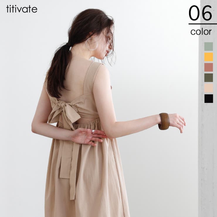 バックリボンエプロンワンピース 品番 Tv Titivate ティティベート のレディースファッション通販 Shoplist ショップリスト