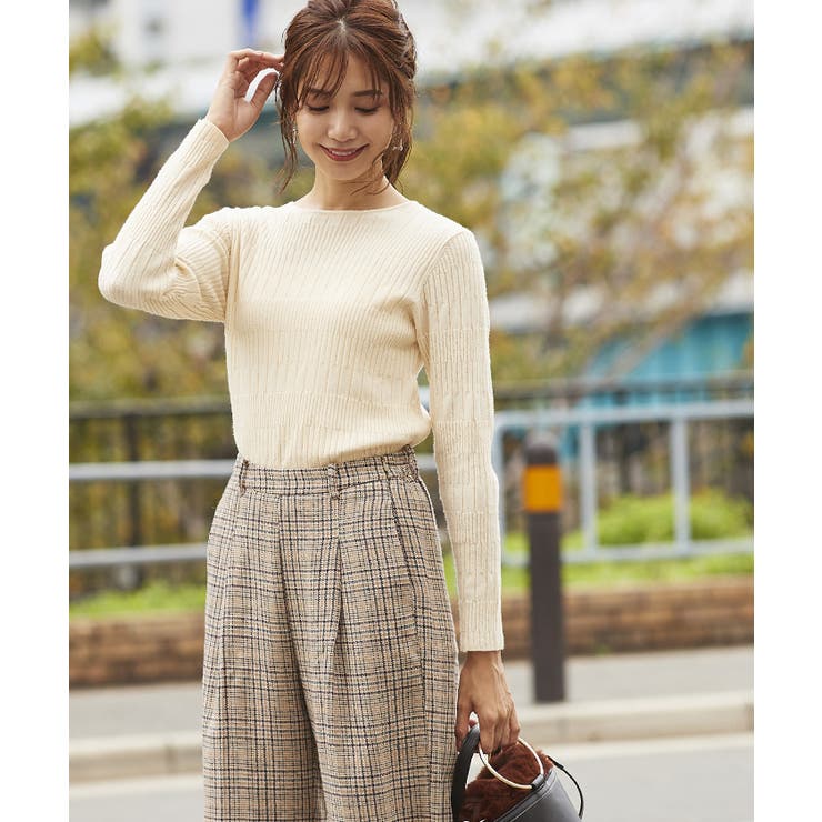 センタープレス七分丈ワイドパンツ 裾のロールアップデザインがポイント ボトムス | titivate | 詳細画像16 