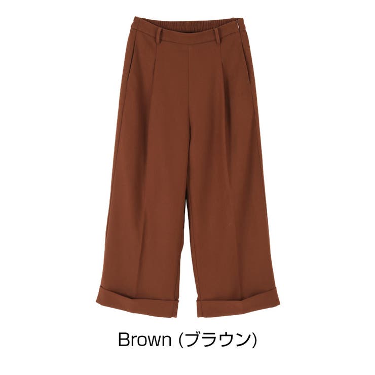 センタープレス七分丈ワイドパンツ 裾のロールアップデザインがポイント ボトムス | titivate | 詳細画像3 