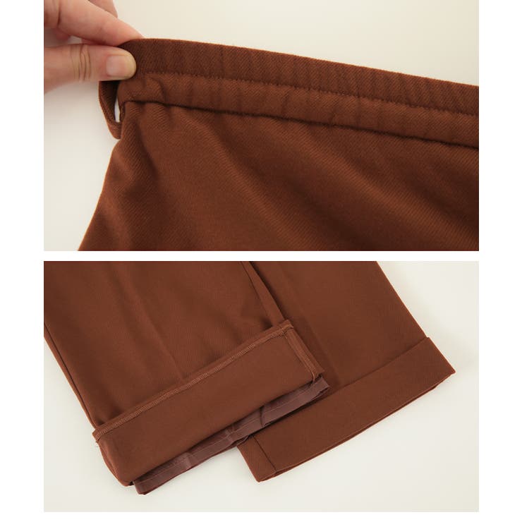 センタープレス七分丈ワイドパンツ 裾のロールアップデザインがポイント ボトムス | titivate | 詳細画像6 