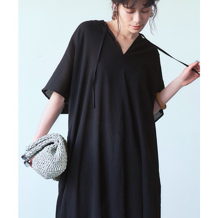 半袖カフタンワンピース 軽やかなコットン楊柳素材がこれから の季節にぴったり 品番 Tv Titivate ティティベート のレディースファッション通販 Shoplist ショップリスト