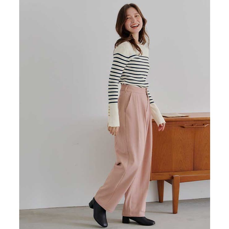 ボートネックゴールド釦デザインニット | titivate | 詳細画像4 