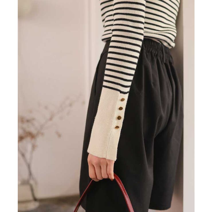 ボートネックゴールド釦デザインニット | titivate | 詳細画像7 