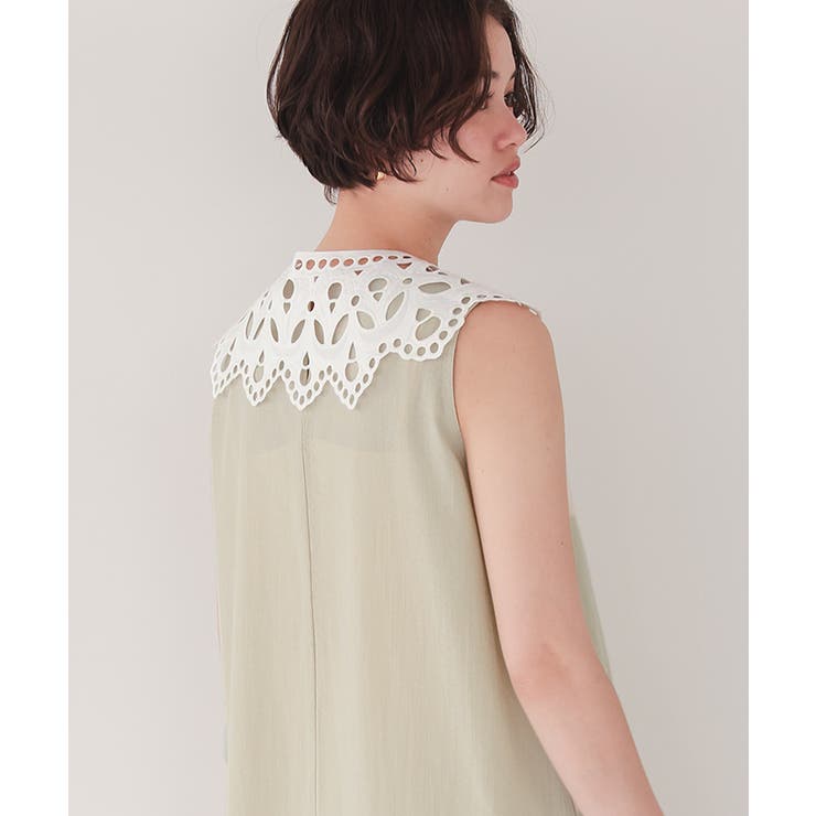 レースつけ襟付ノースリーブワンピース | titivate | 詳細画像13 